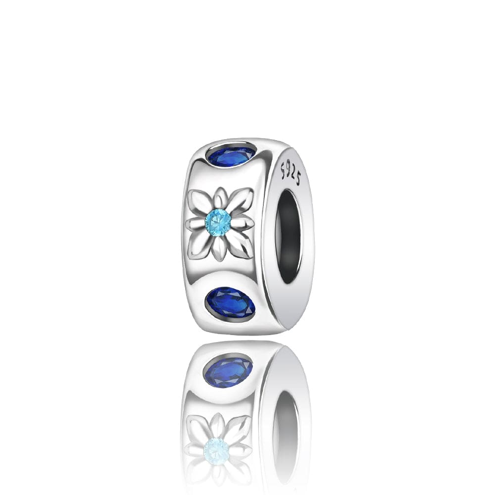 Liora Atelier Elegant Blue Floral Gemstone Spacer Charm