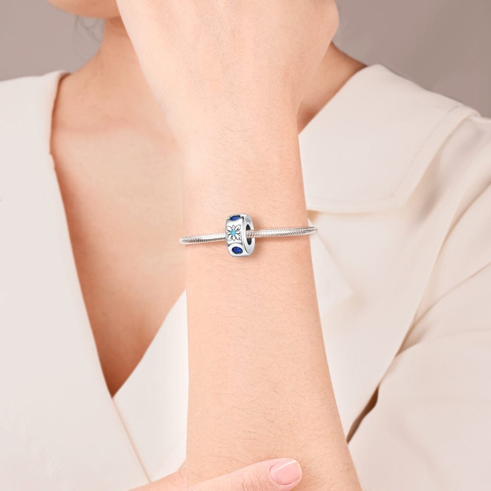 Liora Atelier Elegant Blue Floral Gemstone Spacer Charm