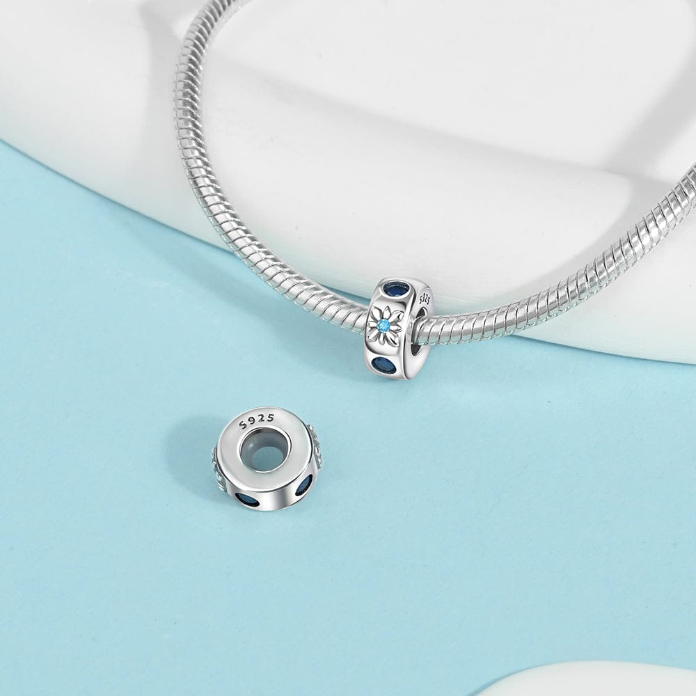 Liora Atelier Elegant Blue Floral Gemstone Spacer Charm