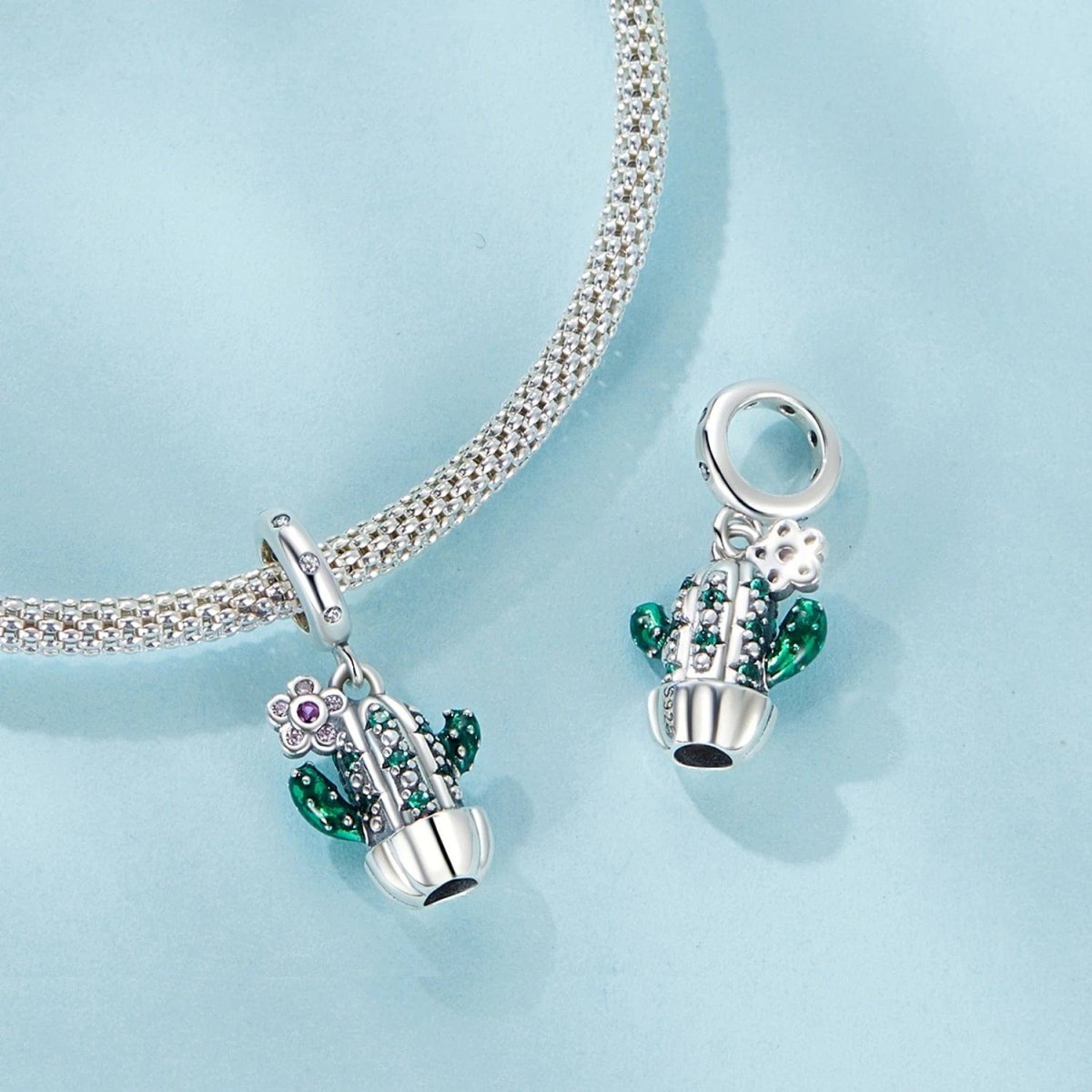 Liora Atelier Emerald Blossom Cactus Dangle Charm