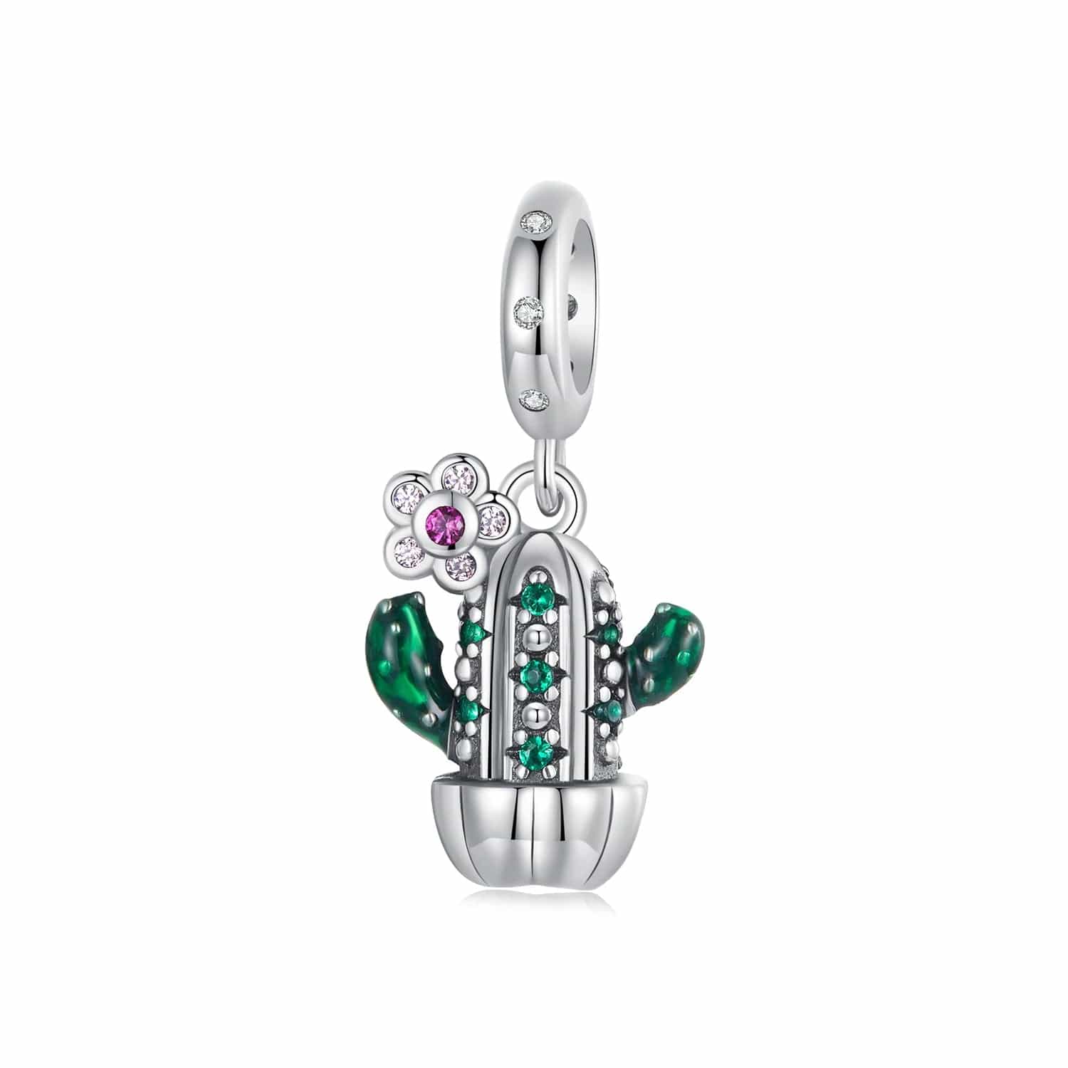 Liora Atelier Emerald Blossom Cactus Dangle Charm