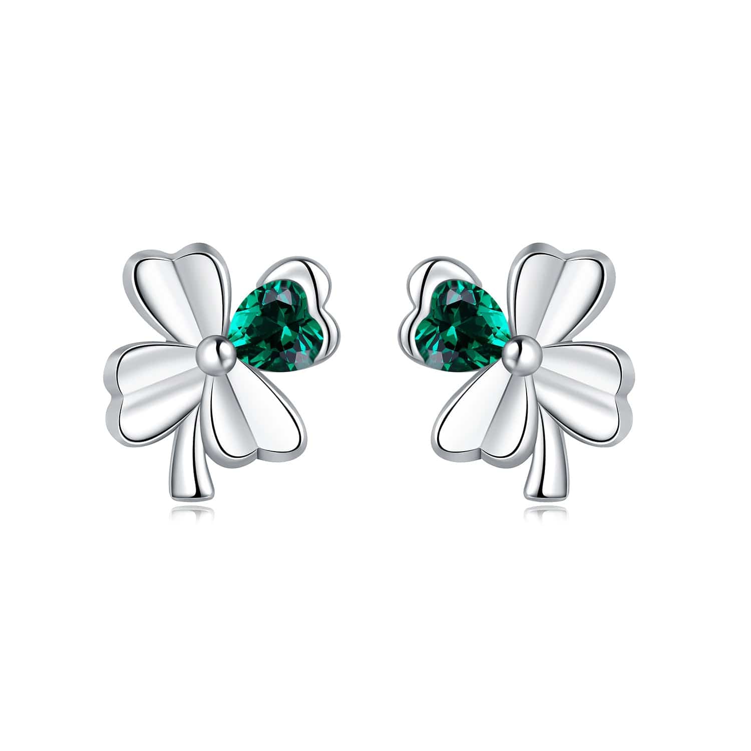 Liora Atelier Emerald Heart Clover Earrings