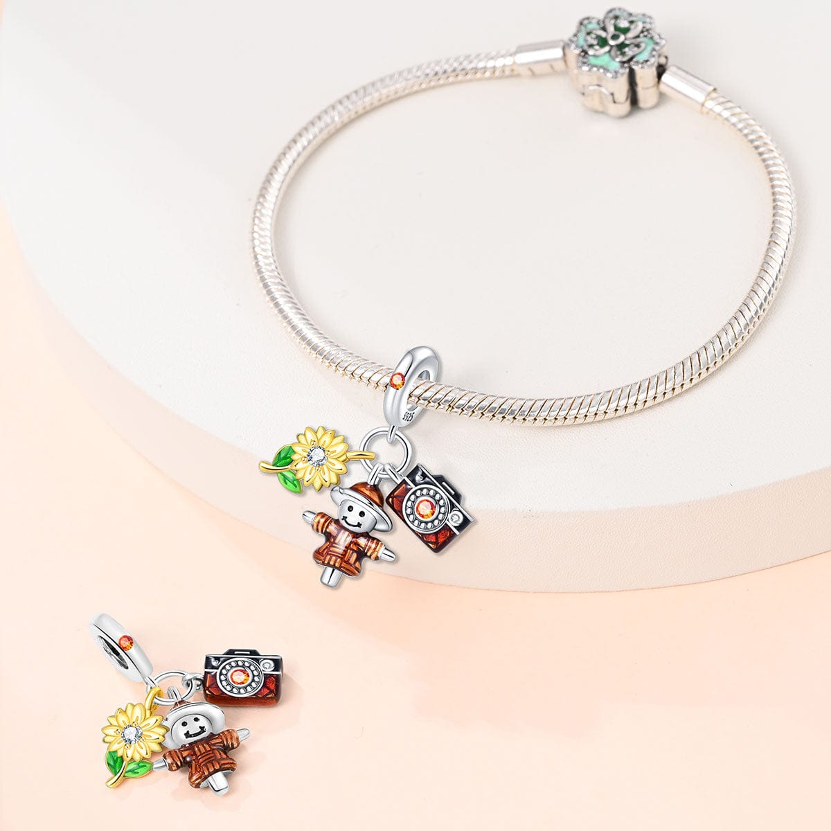 Liora Atelier Farm Life Scarecrow, Sunflower, and Camera Charm