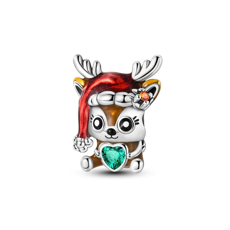 Liora Atelier Festive Reindeer with Santa Hat Charm