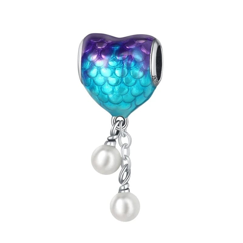 Liora Atelier Fish Scales Heart Pearl Dangle Charm