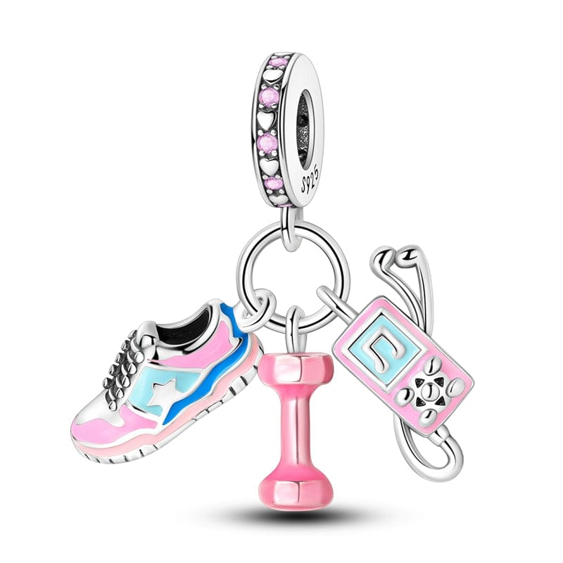 Liora Atelier Fitness Triple Dangle Charm - Sneaker, Dumbbell & Earphones