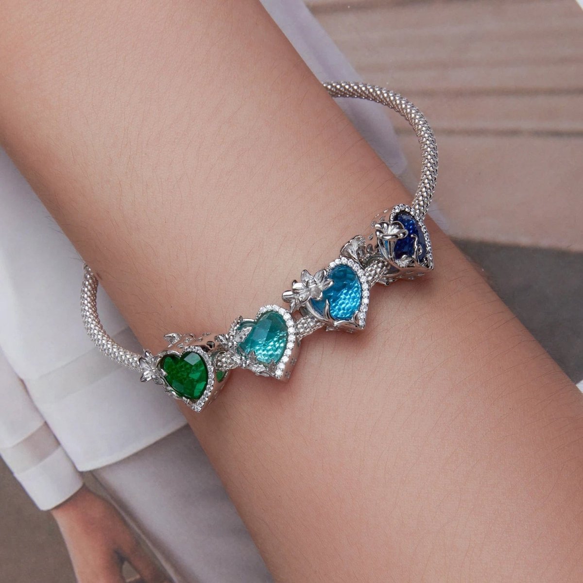 Liora Atelier Floral Heart Crystal Birthstone Charms