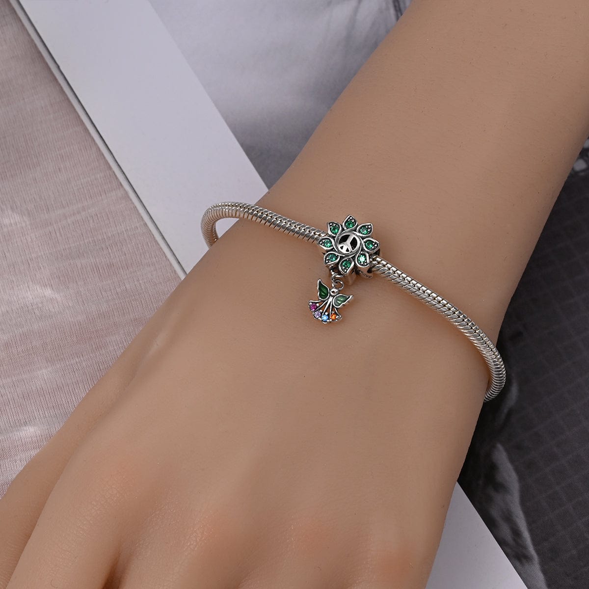 Liora Atelier Flower Peace Symbol & Angel Harmony Charm