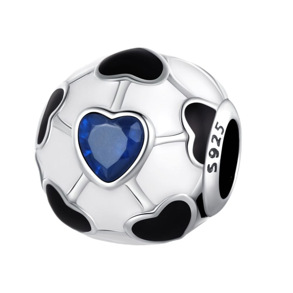 Liora Atelier FootBall Bead With Blue Heart Accents
