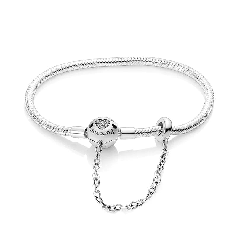 Liora Atelier Forever Snake Chain Bracelet with Heart Clasp and Safety Chain