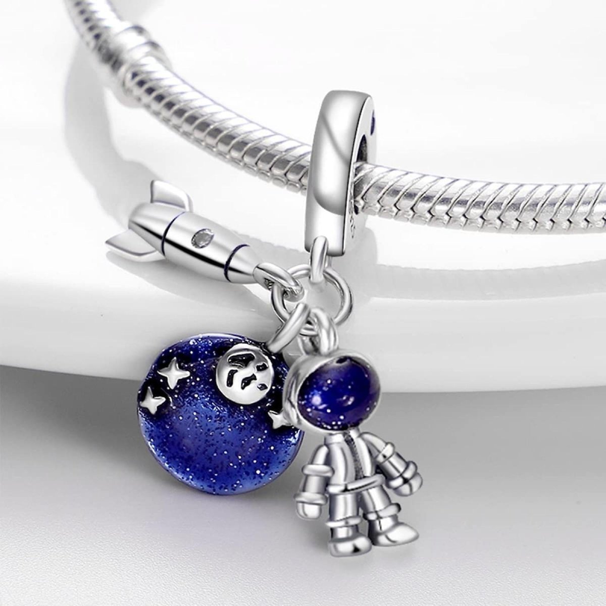 Liora Atelier Galactic Rocket, Planet, and Astronaut Charm