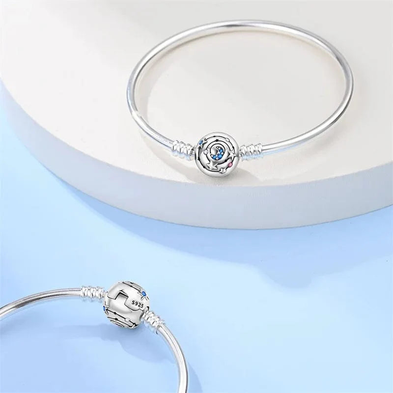Liora Atelier Galaxy Charm Bangle – Starry Night Design with Blue Crystals