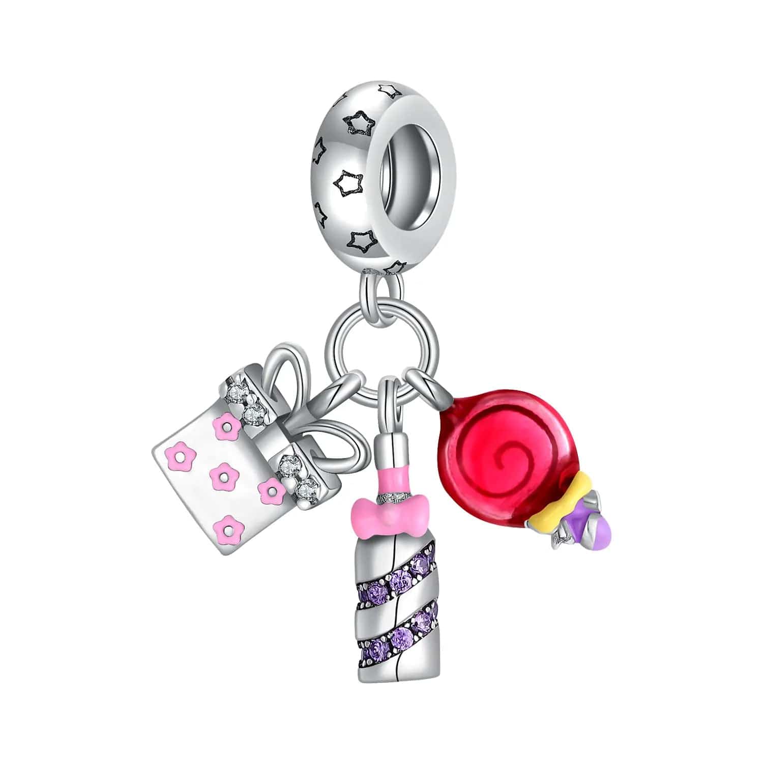 Liora Atelier Gift Bottle and Lollipop Triple Dangle Charm
