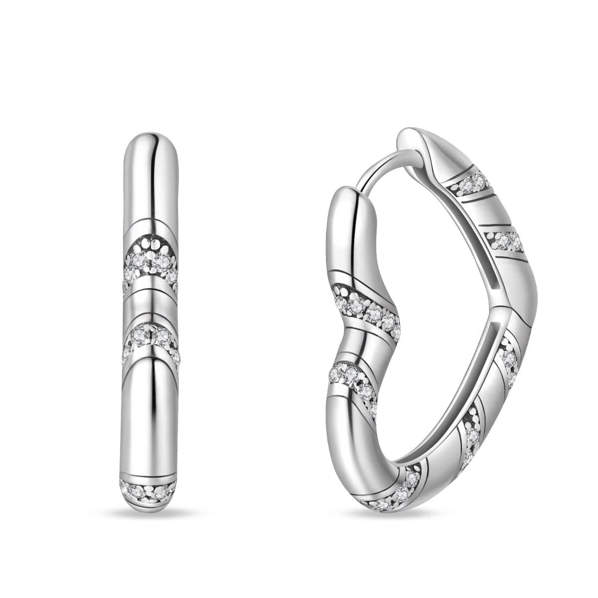 Liora Atelier Glittering Striped Hoop Earrings