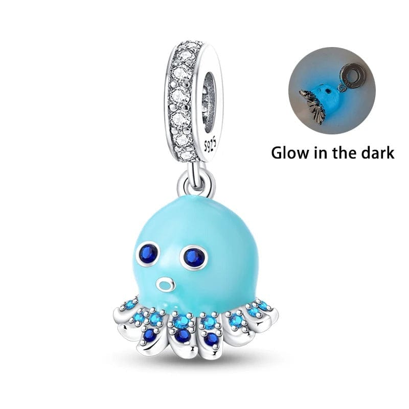 Liora Atelier Glow in the Dark Blue Octopus Pulpo Dangle Charm