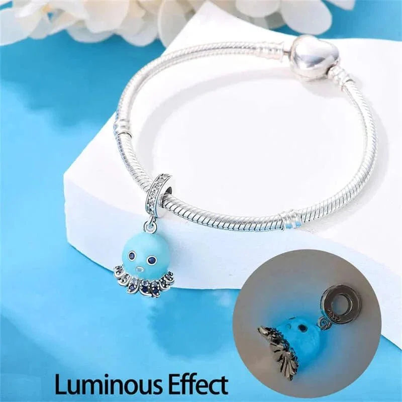 Liora Atelier Glow in the Dark Blue Octopus Pulpo Dangle Charm