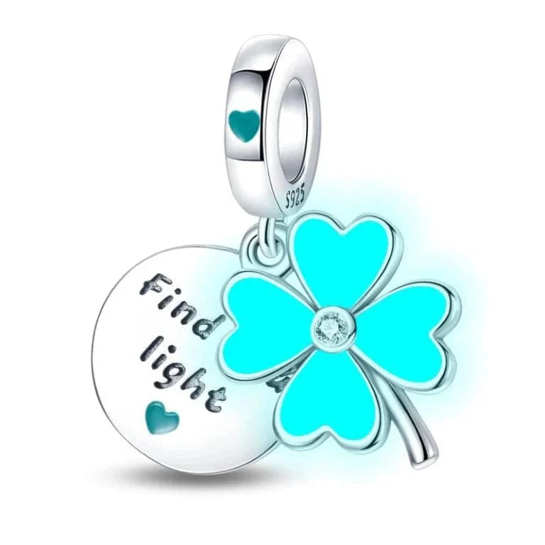 Liora Atelier Glow in the Dark Luminous 4 Leaf Clover Dangle Charm