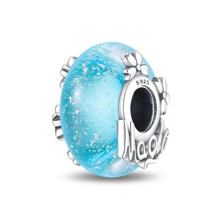 Liora Atelier Glow in the Dark Luminous Blue Murano Charm