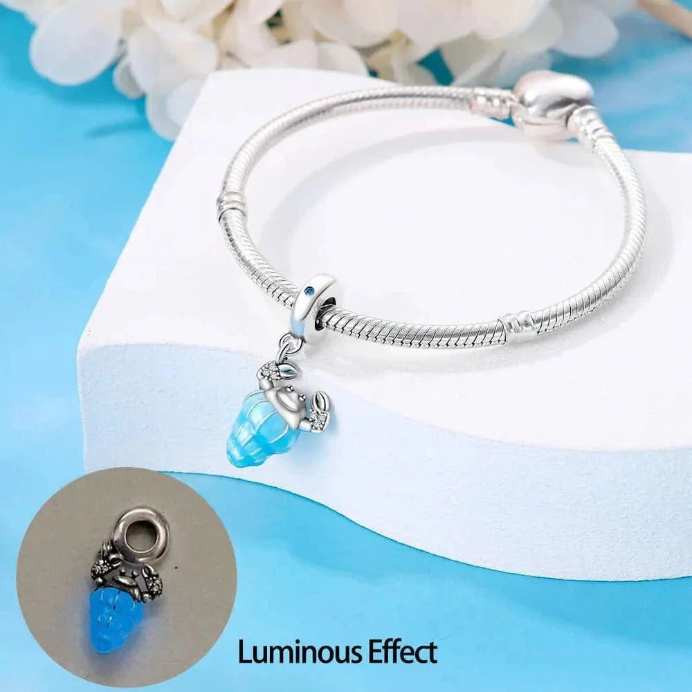 Liora Atelier Glow in the Dark Luminous Hermit Crab Shell Dangle Charm