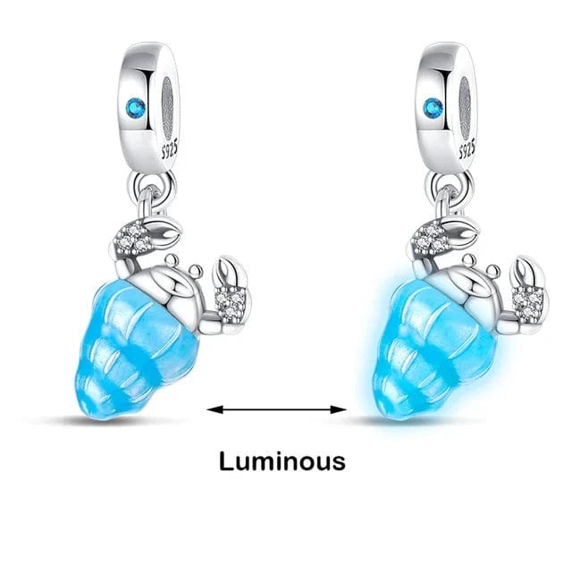 Liora Atelier Glow in the Dark Luminous Hermit Crab Shell Dangle Charm