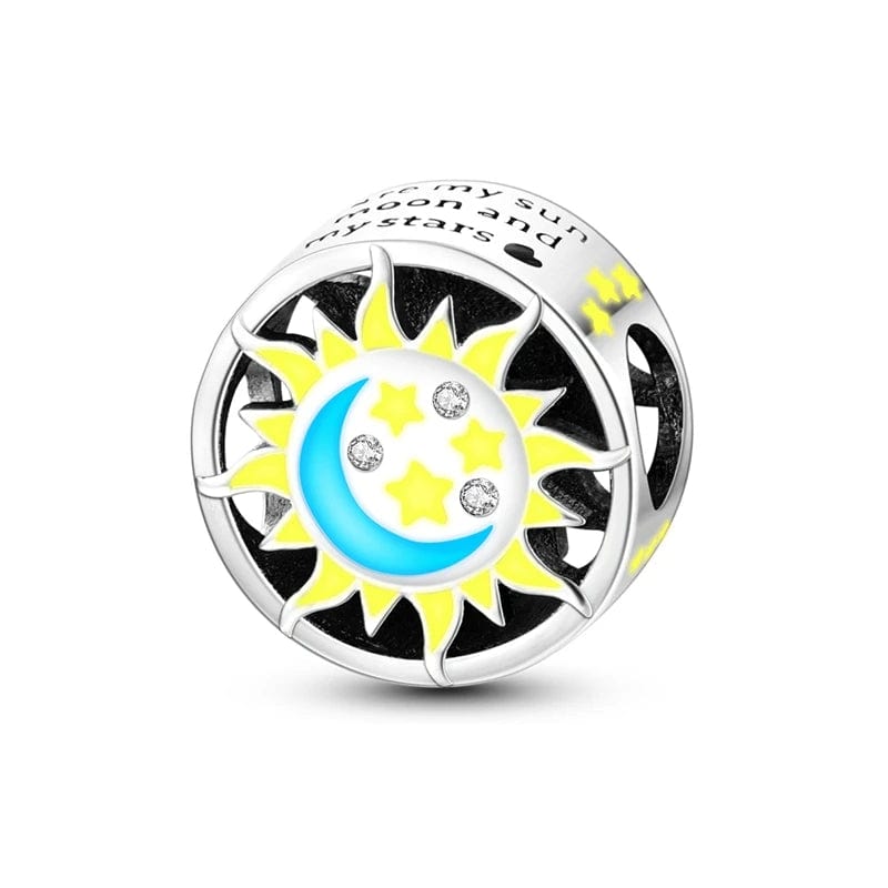 Liora Atelier Glow in the Dark Luminous Moon and Sun Charm
