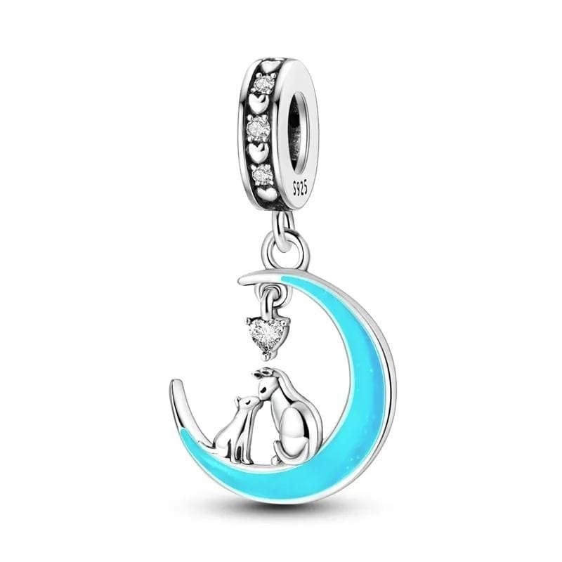Liora Atelier Glow in the Dark Luminous Moon Cat Dangle Charm
