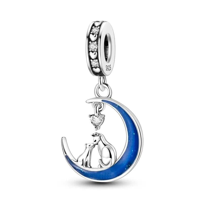 Liora Atelier Glow in the Dark Luminous Moon Cat Dangle Charm