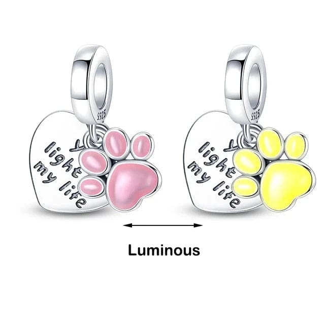 Liora Atelier Glow in the Dark Luminous Paws Dangle Charm