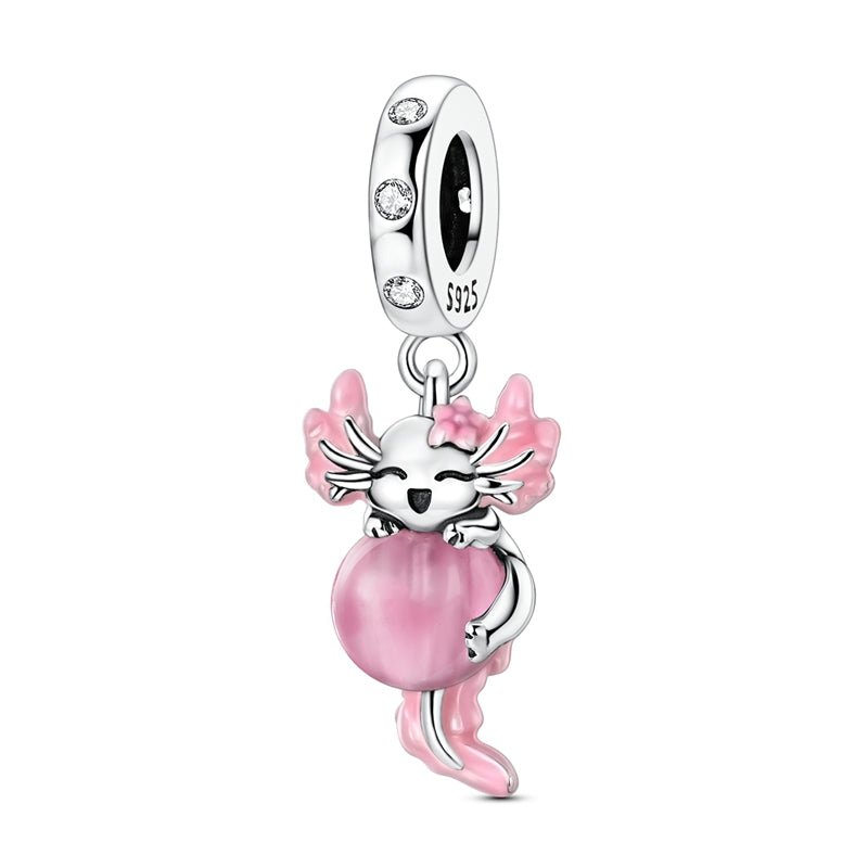 Liora Atelier Glow in the Dark Luminous Pink Axolotl Dangle Charm