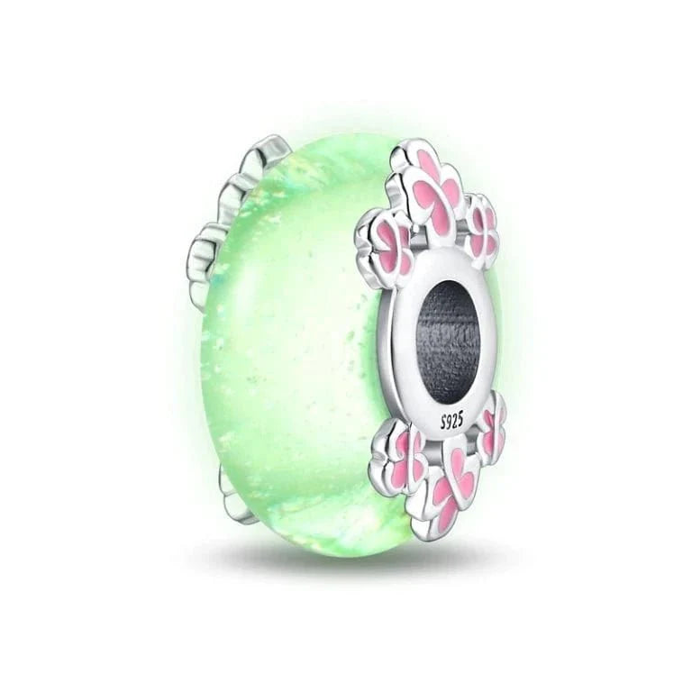 Liora Atelier Glow in the Dark Luminous Pink Murano Charm