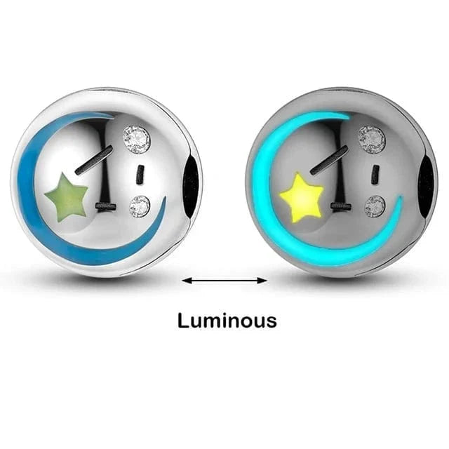 Liora Atelier Glow in the Dark Luminous Round Star and Moon Charm
