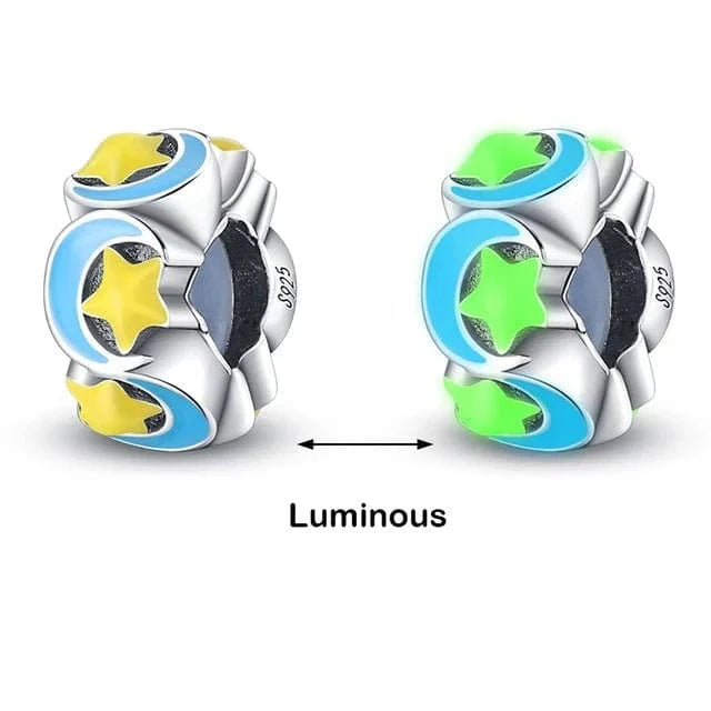 Liora Atelier Glow in the Dark Luminous Spacer Moons and Stars Charm