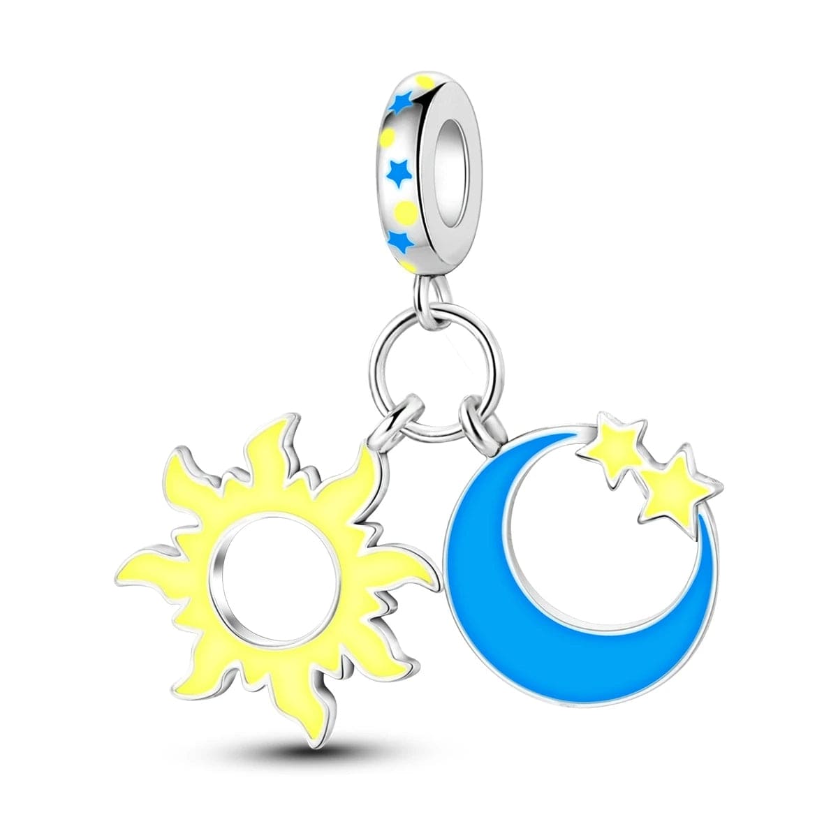 Liora Atelier Glow in the Dark Luminous Sun and Moon with Stars Dangle Charm