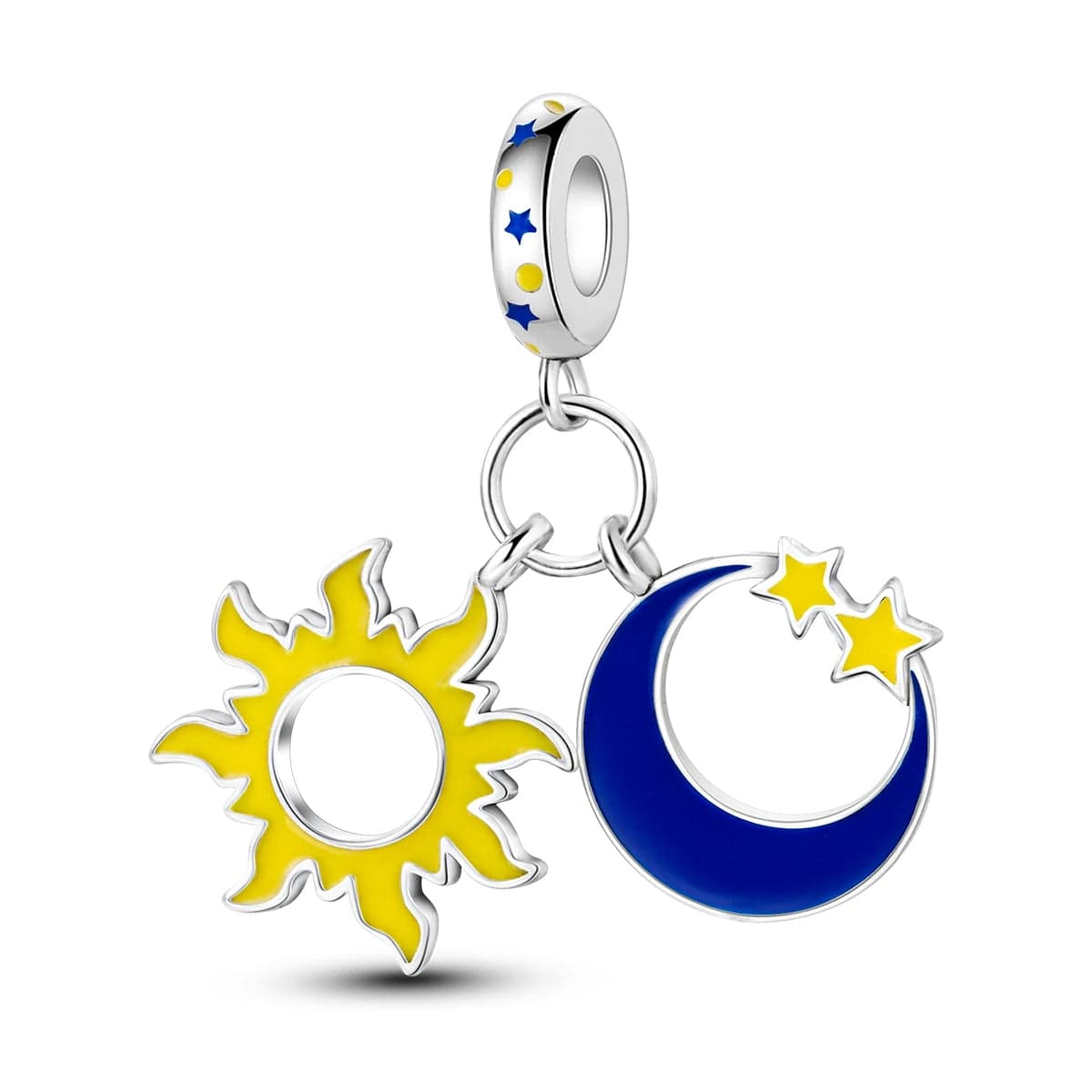 Liora Atelier Glow in the Dark Luminous Sun and Moon with Stars Dangle Charm