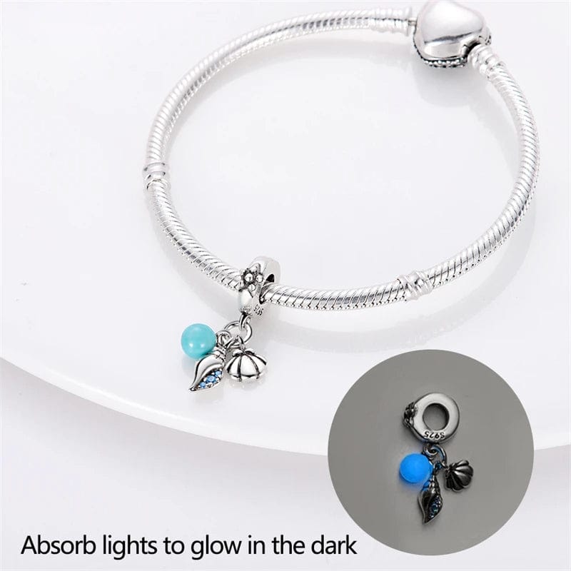 Liora Atelier Glow in the Dark Orb Conch Shell and Clam Dangle Charm