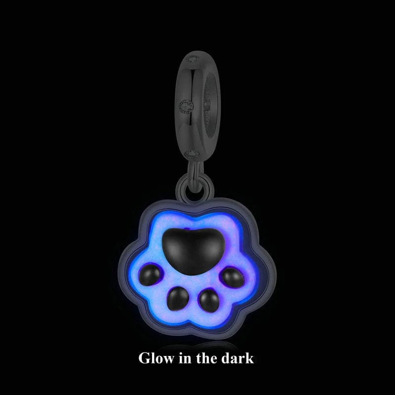 Liora Atelier Glow in the Dark Pink Paw Print Dangle Charm