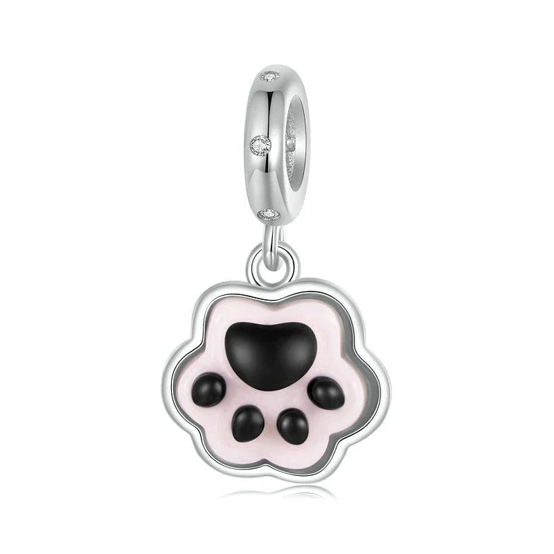Liora Atelier Glow in the Dark Pink Paw Print Dangle Charm