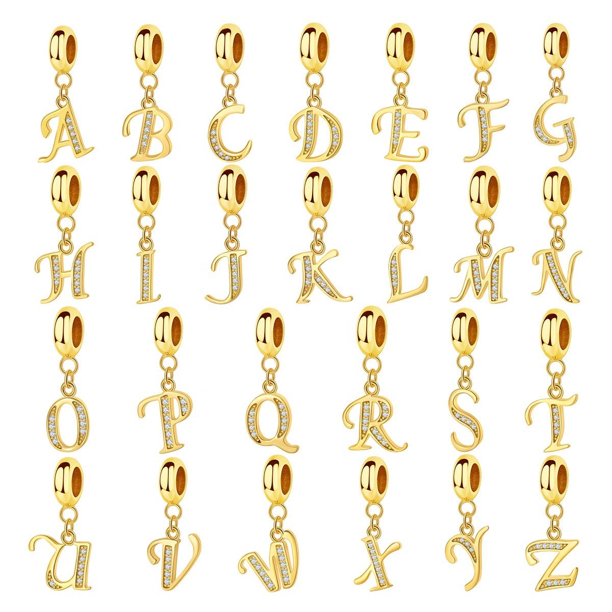 Liora Atelier Gold Initial Letter A~Z Alphabet Dangle Charms