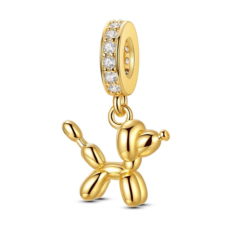 Liora Atelier Golden Balloon Dog Dangle Charm