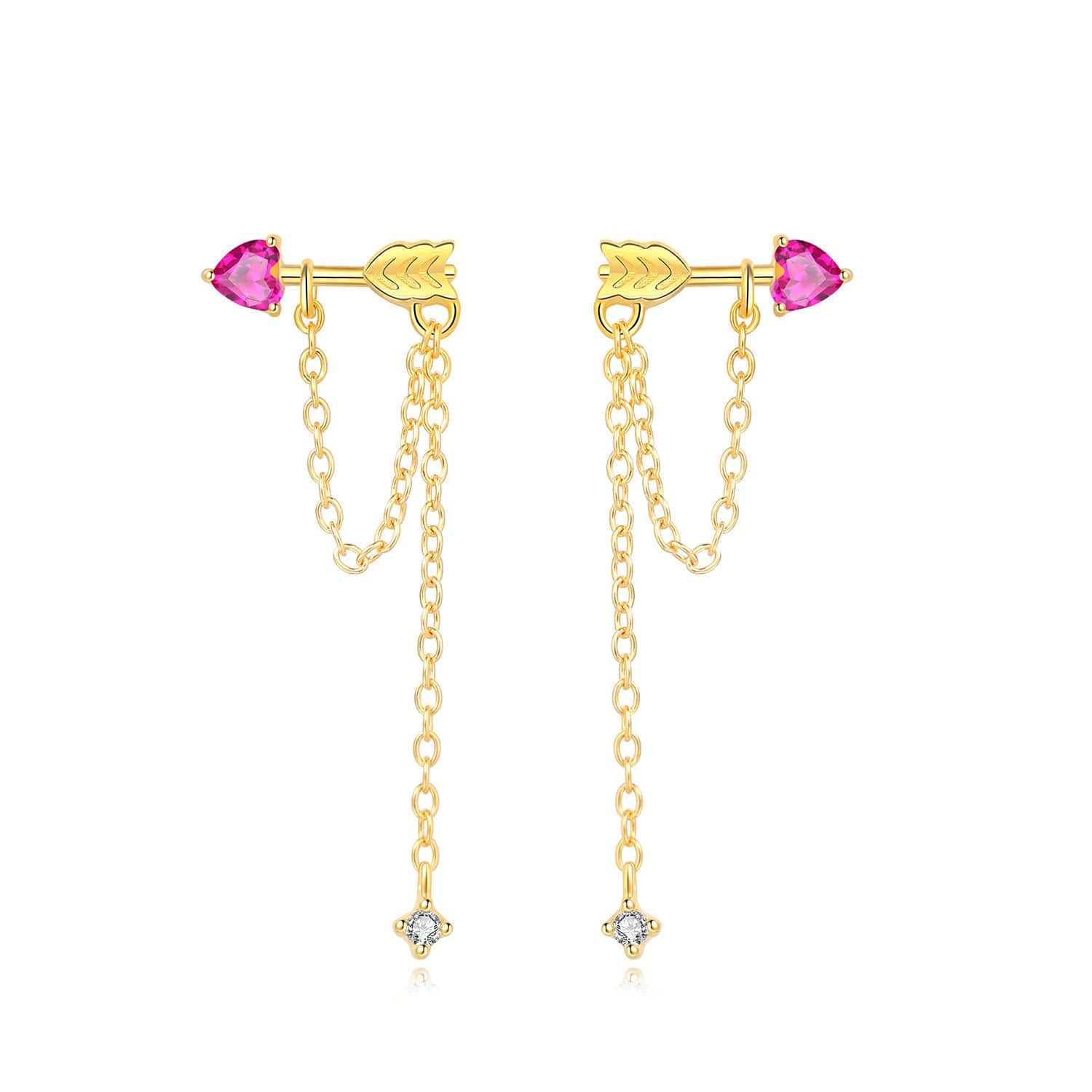 Liora Atelier Golden Cupid Arrow Chain Earrings