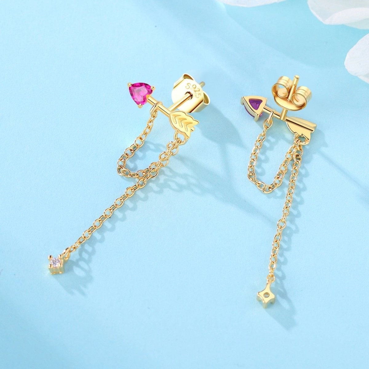 Liora Atelier Golden Cupid Arrow Chain Earrings