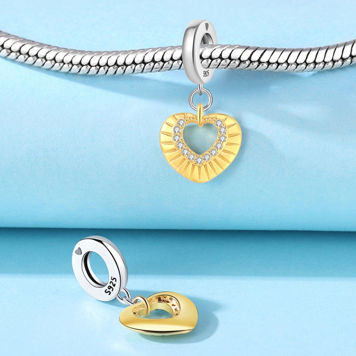 Liora Atelier Golden Heart Charm with Sparkling Crystal Accents