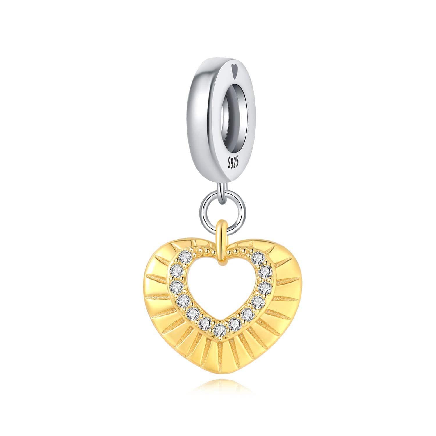 Liora Atelier Golden Heart Charm with Sparkling Crystal Accents