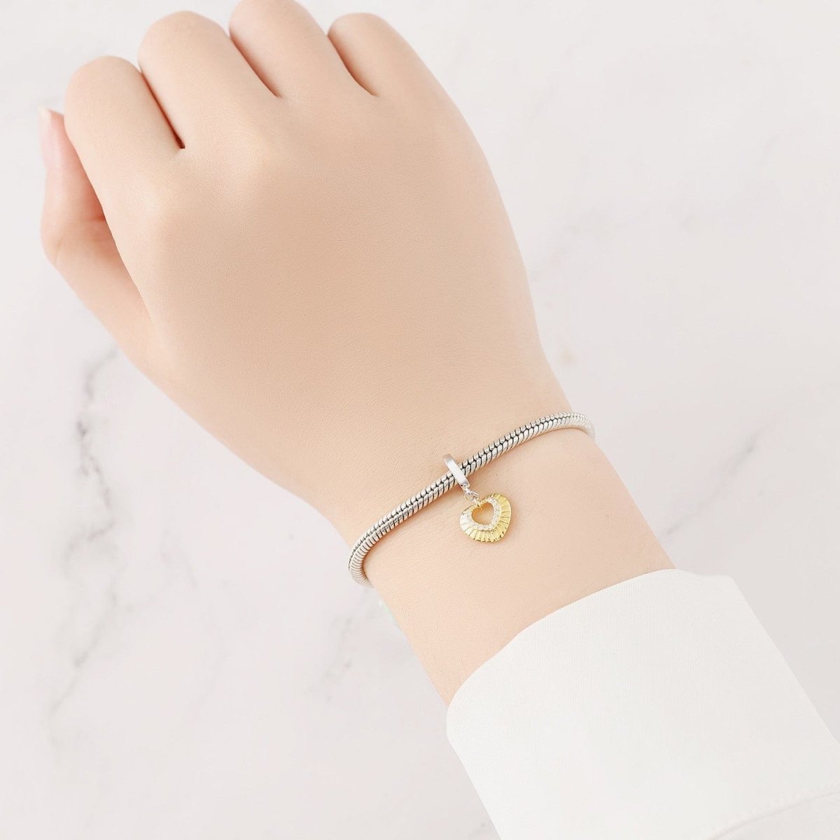 Liora Atelier Golden Heart Charm with Sparkling Crystal Accents