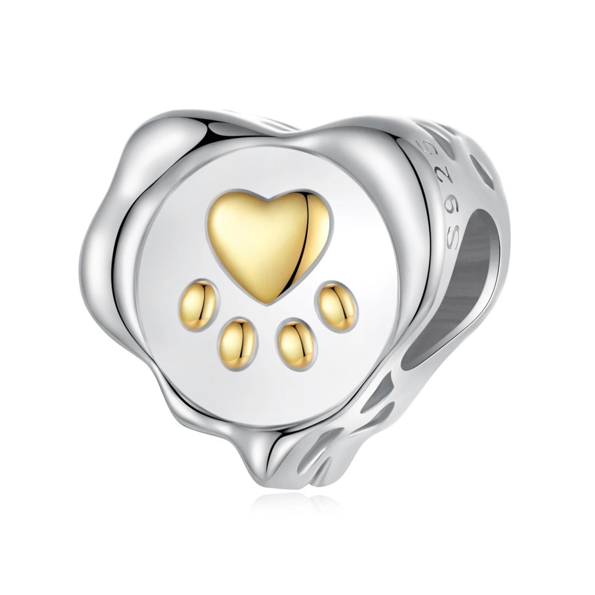 Liora Atelier Golden Paw Print Heart Charm