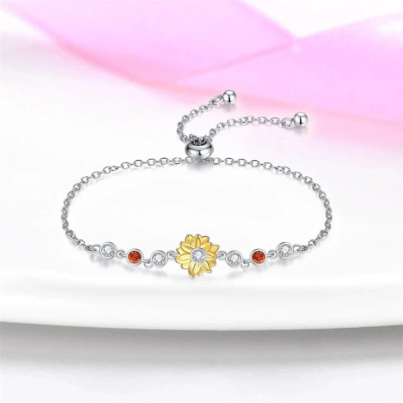 Liora Atelier Golden Sunflower Radiance Bracelet with Gemstone Accents