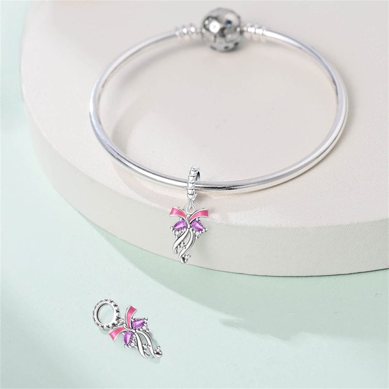 Liora Atelier Graceful Ribbon Butterfly Dangle Charm