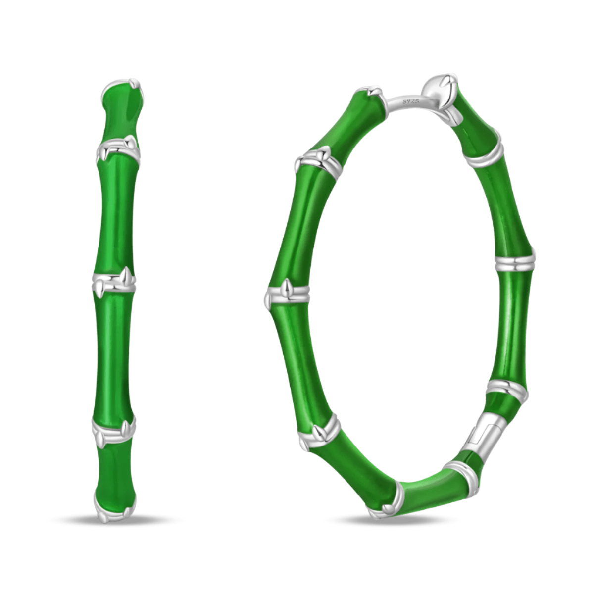 Liora Atelier Green Bamboo Hoop Earrings