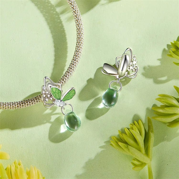 Liora Atelier Green Emerald Glow Butterfly Drop Charm