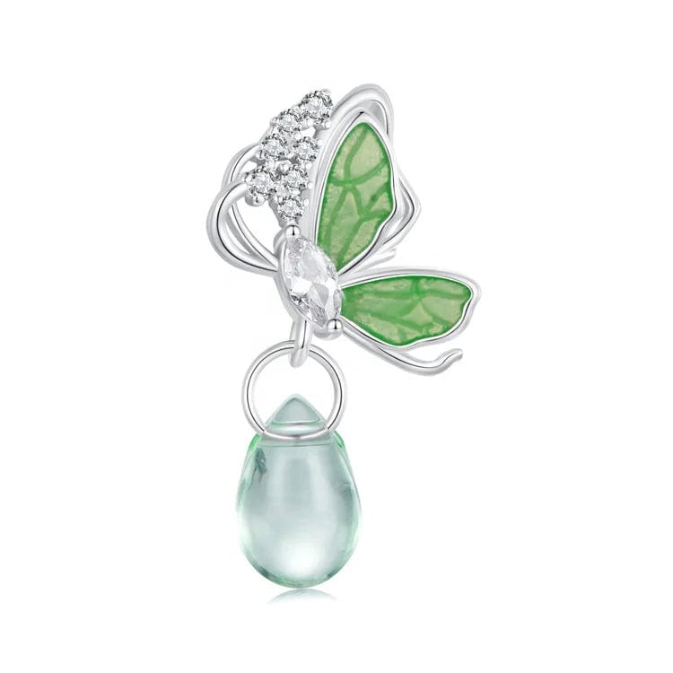 Liora Atelier Green Emerald Glow Butterfly Drop Charm
